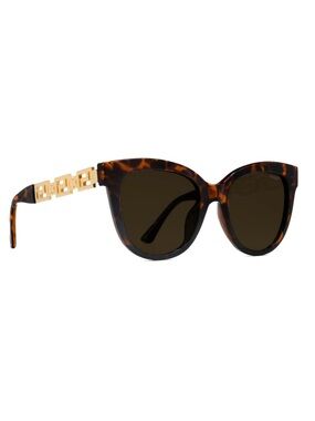 NYS Collection Brown Tortoise Shell Cat Eye Sunglasses with Gold Accent